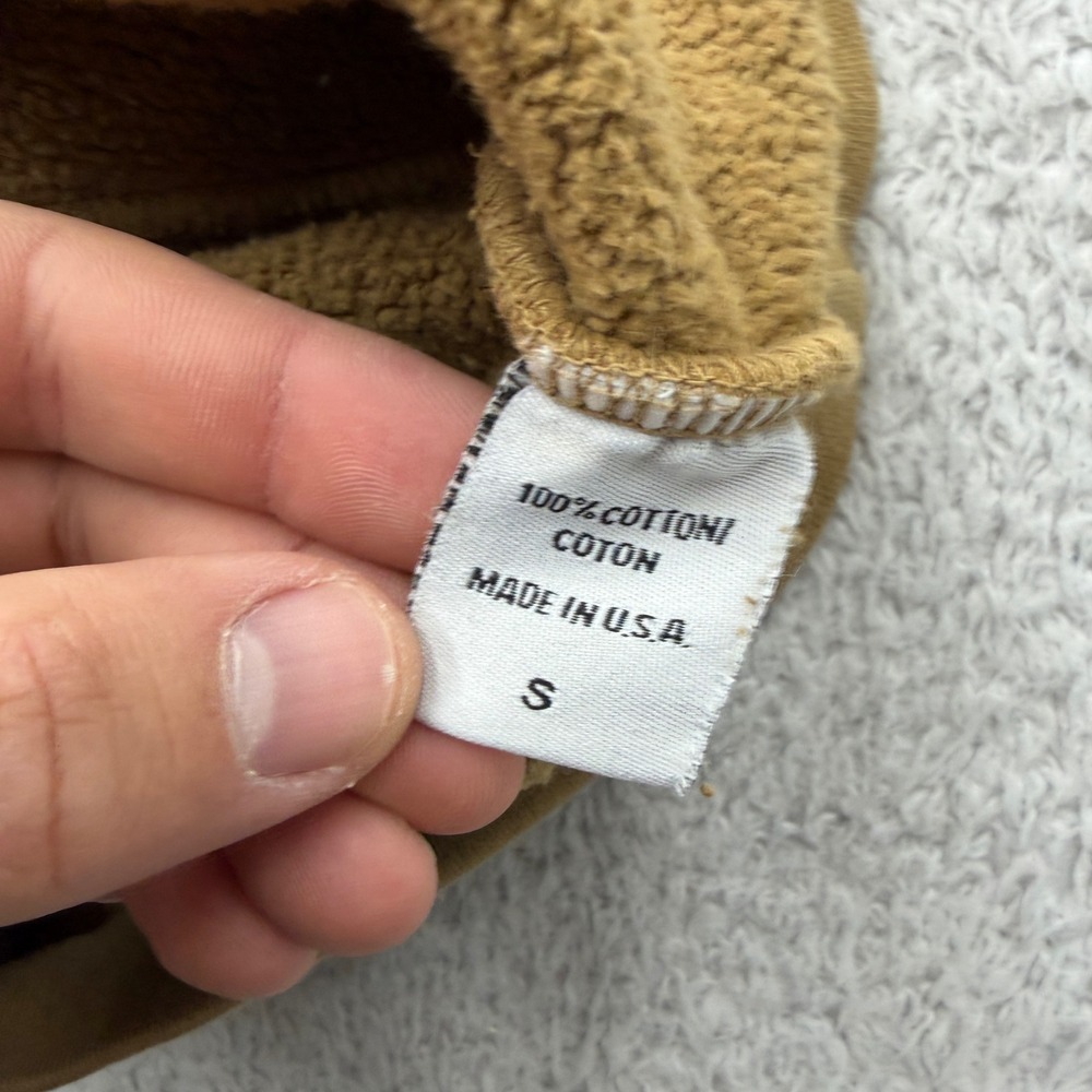 Set Active Women Small Tan Cropped Sweatshirt Cotton Fleece Pullover Made in USA - Picture 7 of 9